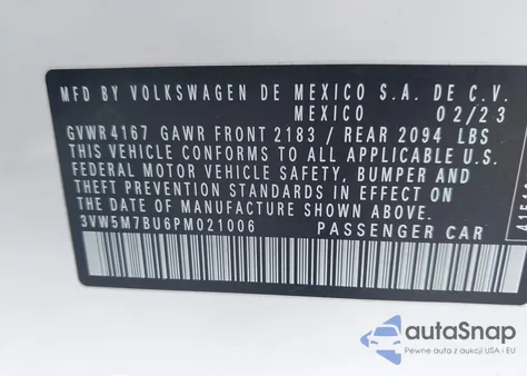 2023 Volkswagen Jetta S from USA, damaged, VIN 3VW5M7BU6PM021006